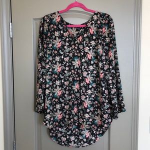 Express Moody Floral Tunic/Long Shirt